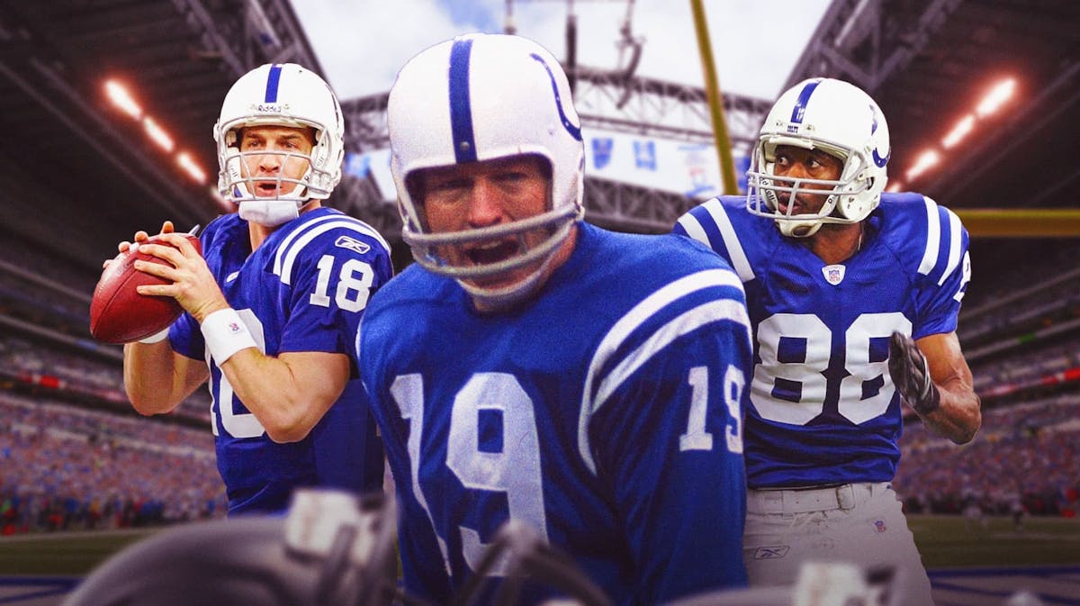 Colts legends Peyton Manning, Johnny Unitas and Marvin Harrison