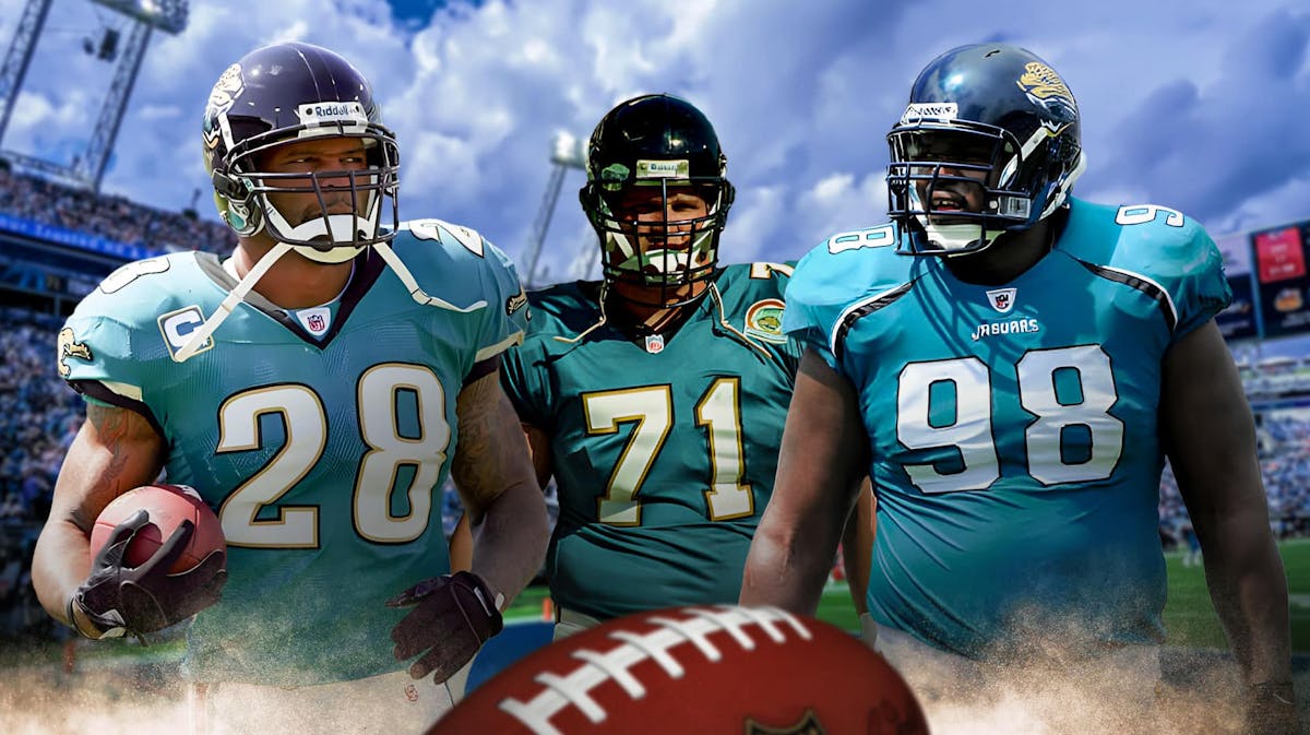 Fred Taylor, Tony Boselli, and John Henderson, all playing for the Jaguars