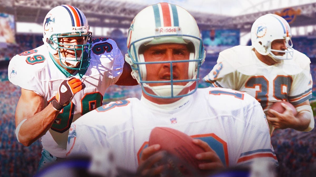 Miami Dolphins' legends Dan Marino, Larry Csonka, Jason Taylor