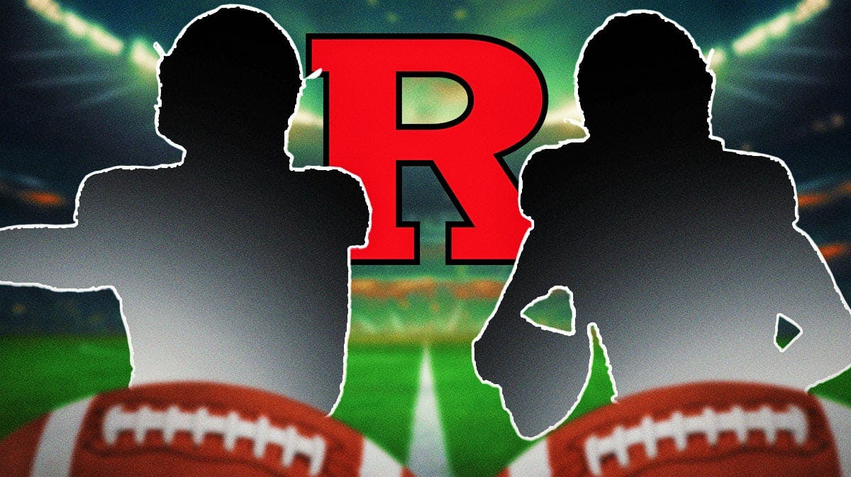 Two silhouettes next to Rutgers logo