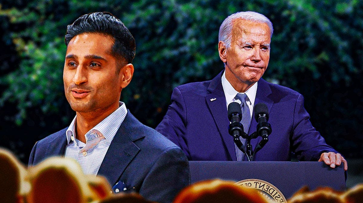 Shams Charania and Joe Biden with a bunch of the big eyes emojis in the background
