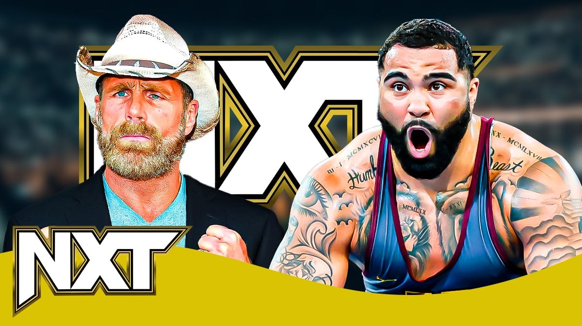 Shawn Michaels next to Gable Steveson with the NXT logo as the background.