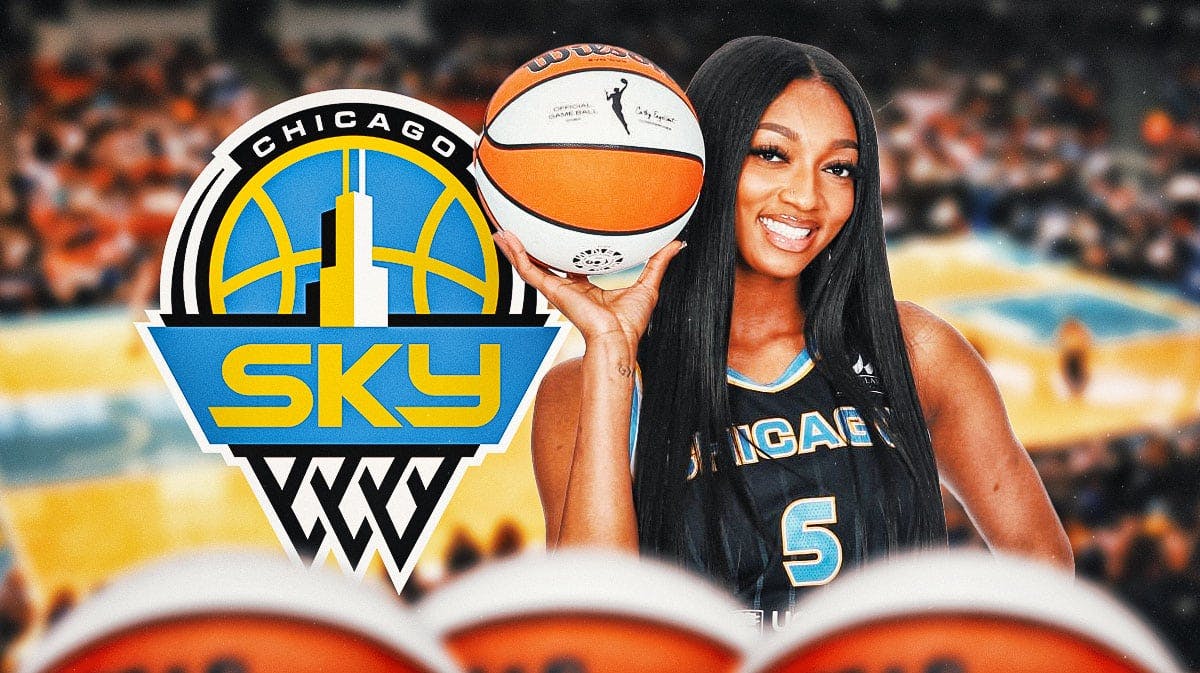 Chicago Sky's Angel Reese looks at WNBA All-Star Game fans