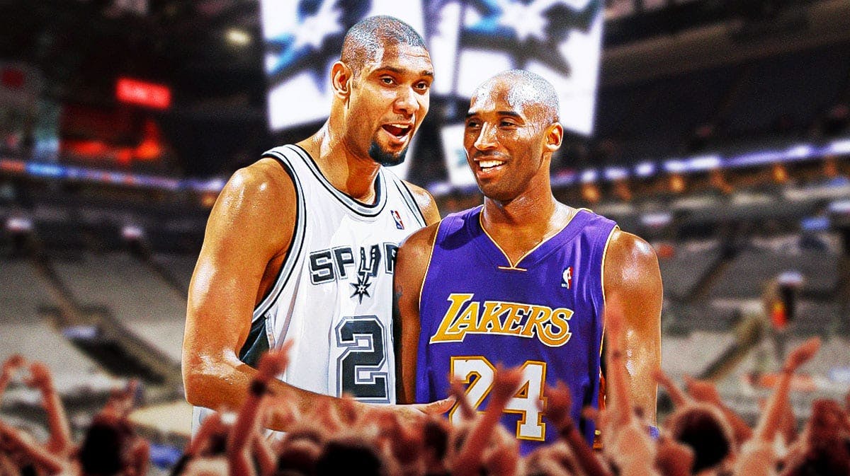 Spurs' Tim Duncan and Lakers' Kobe Bryant