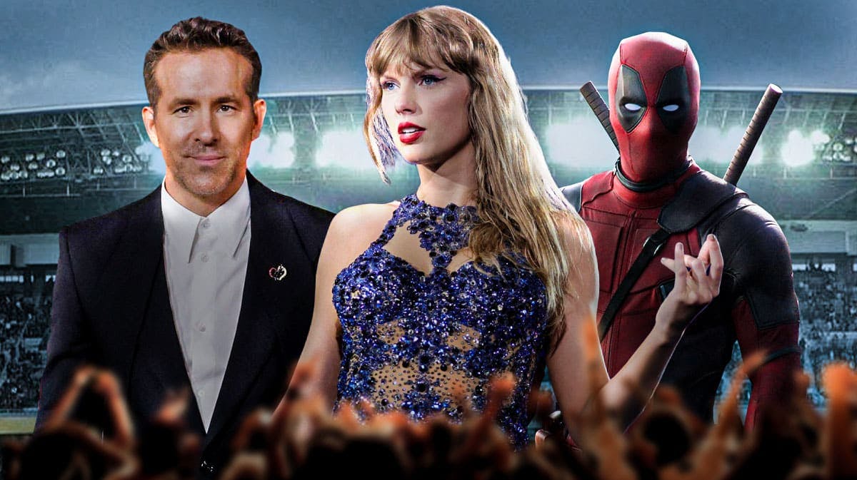 Ryan Reynolds, Taylor Swift, and Deadpool from the movies.