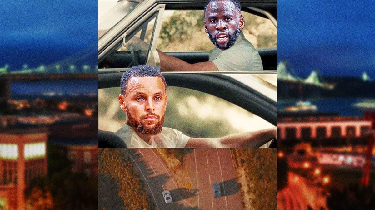 Warriors' Stephen Curry and Draymond Green in the Fast and the Furious see you again meme