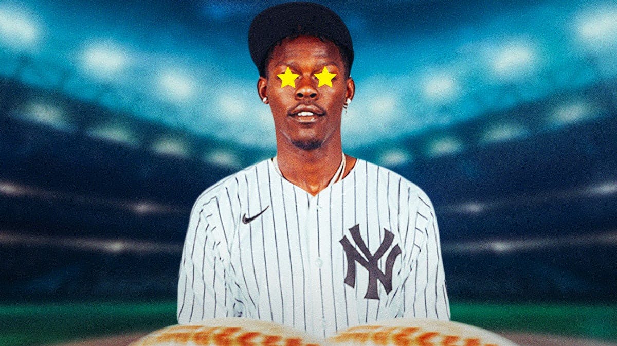 Yankees' Jazz Chisholm Jr. with stars covering his eyes