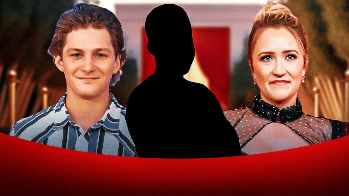 Young Sheldon spin-off Georgie and Mandy's First Marriage stars Montana Jordan and Emily Osment with silhouette in between them.
