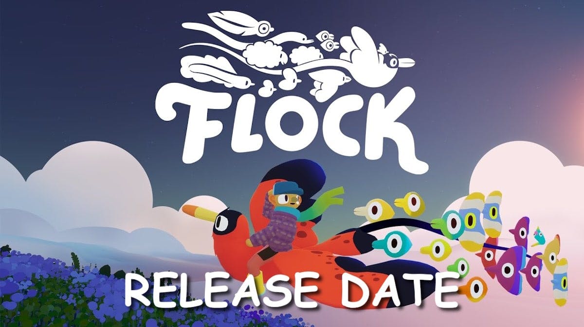 flock, flock release date, flock gameplay, flock story, flock trailers, key image for the flock game with the word release date at the bottom