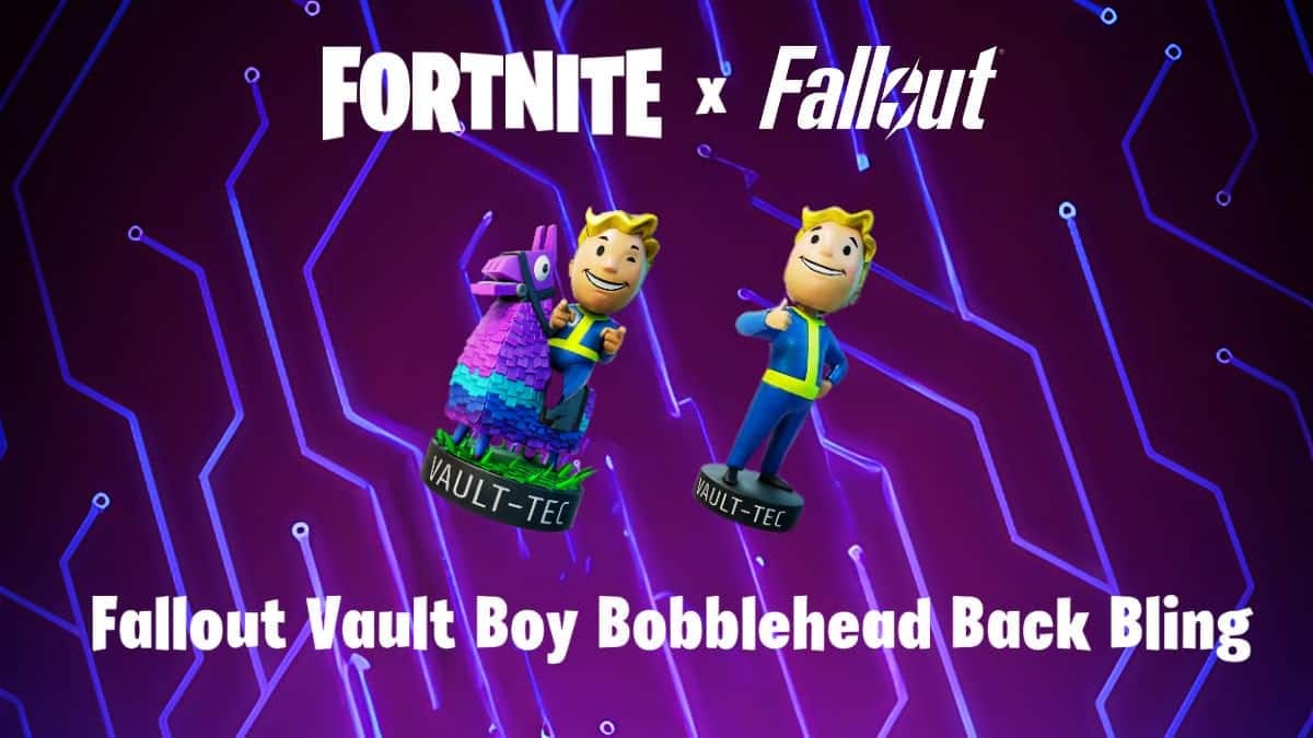 Fallout Vault boy Bubblehead Back Bling from Fortnite