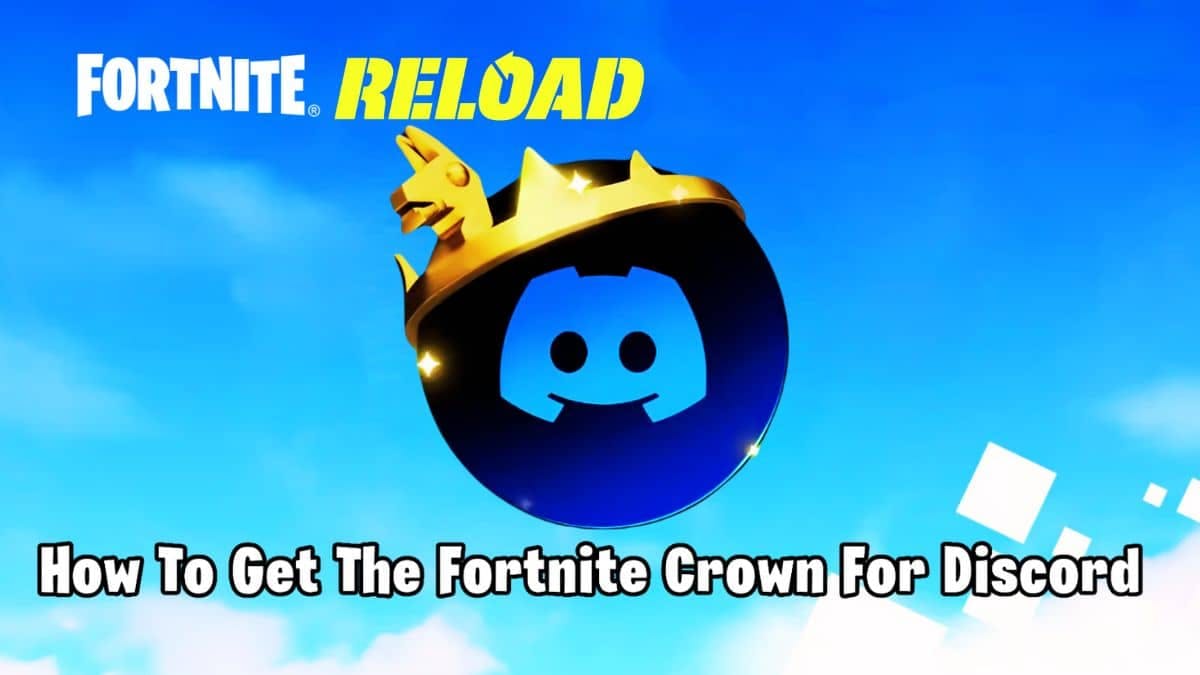 fortnite reload logo with screenshot of the Fortnite victory crown for discord avatar quest