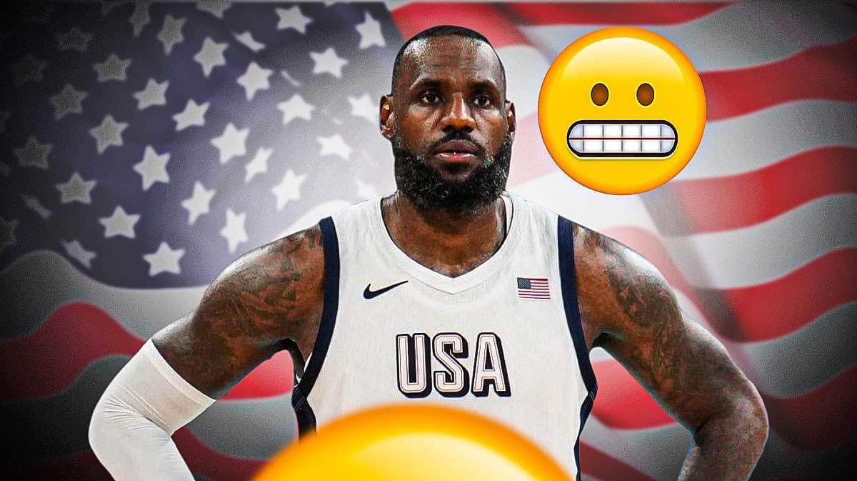 LeBron James with "cringing" emoji