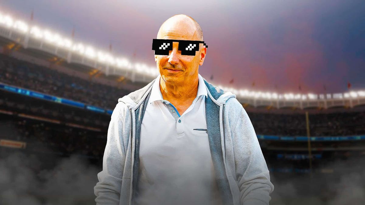 Yankees general manager Brian Cashman with deal with it shades