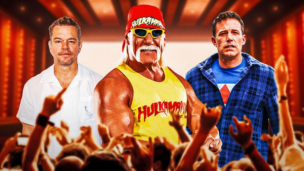 Artists Equity's Matt Damon, Ben Affleck with Hulk Hogan, the focus of the Killing Gawker movie, in between them.