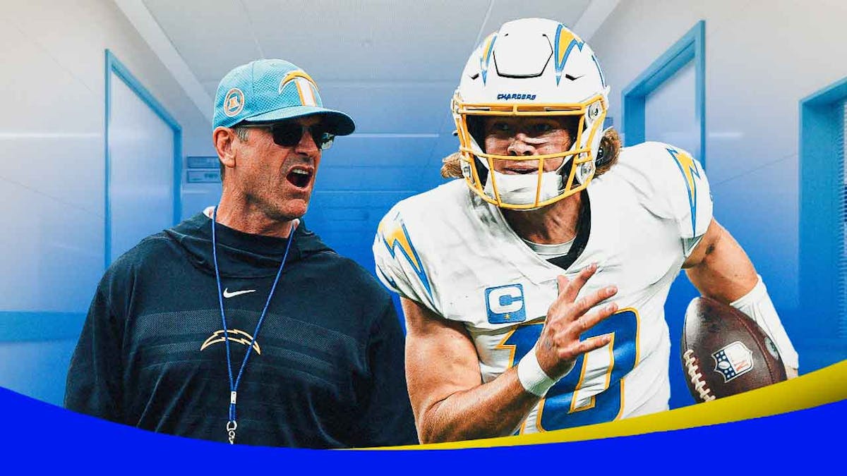 Jim Harbaugh amid Justin Herbert injury at Chargers training camp