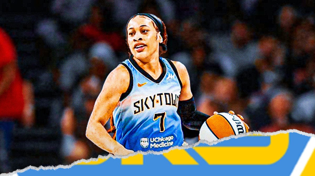 Chicago Sky guard Chennedy Carter dribbles ball before injury in practice