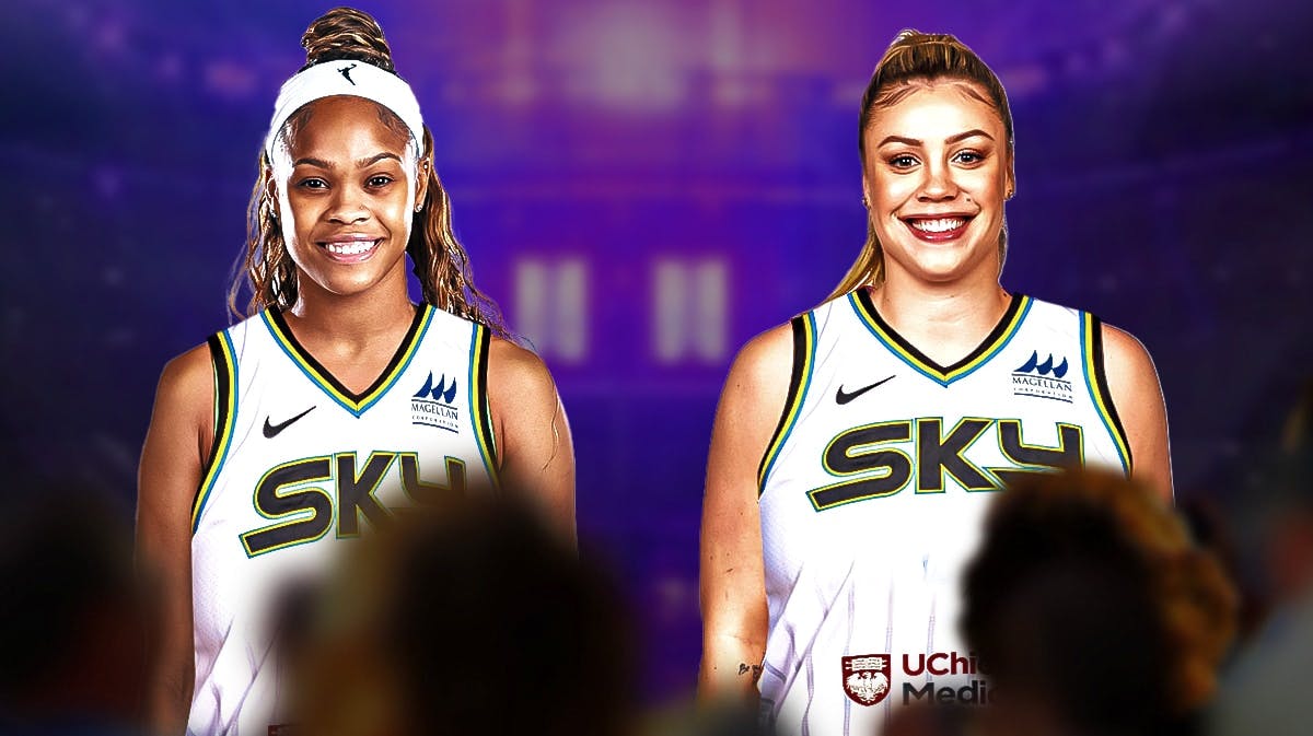 Ex-Sun guards Moriah Jefferson and Rachel Banham in Sky jerseys