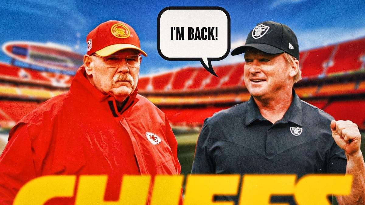 Kansas City Chiefs head coach Andy Reid with former Raiders coach Jon Gruden