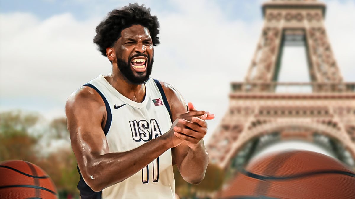 76ers and Team USA star Joel Embiid amid win over Serbia at the Olympics