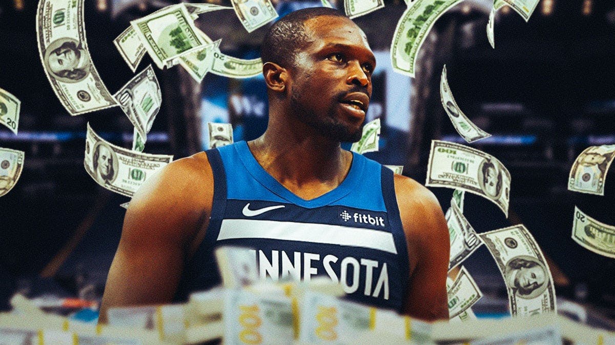 Luol Deng surrounded by piles of cash.