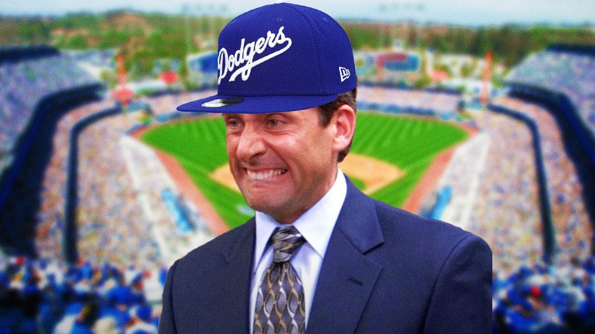 Michael Scott with Dodgers cap