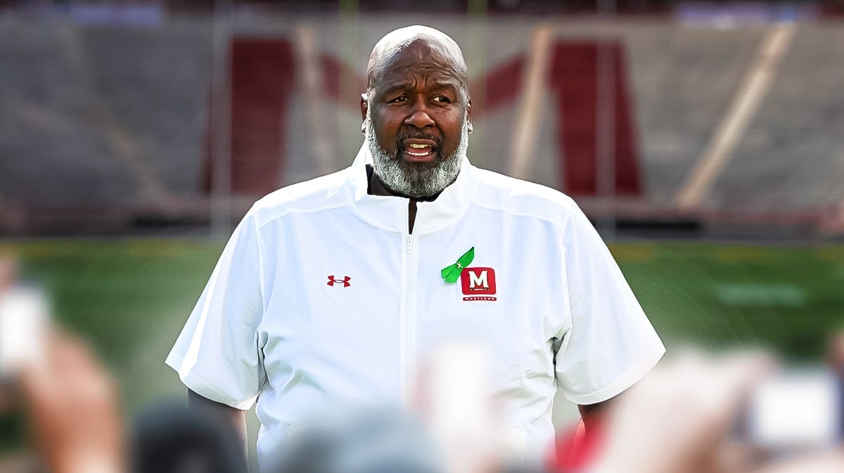 Maryland football, Terrapins, 2024 Maryland football, Maryland football predictions, Mike Locksley, Mike Locksley with Maryland football stadium in the background