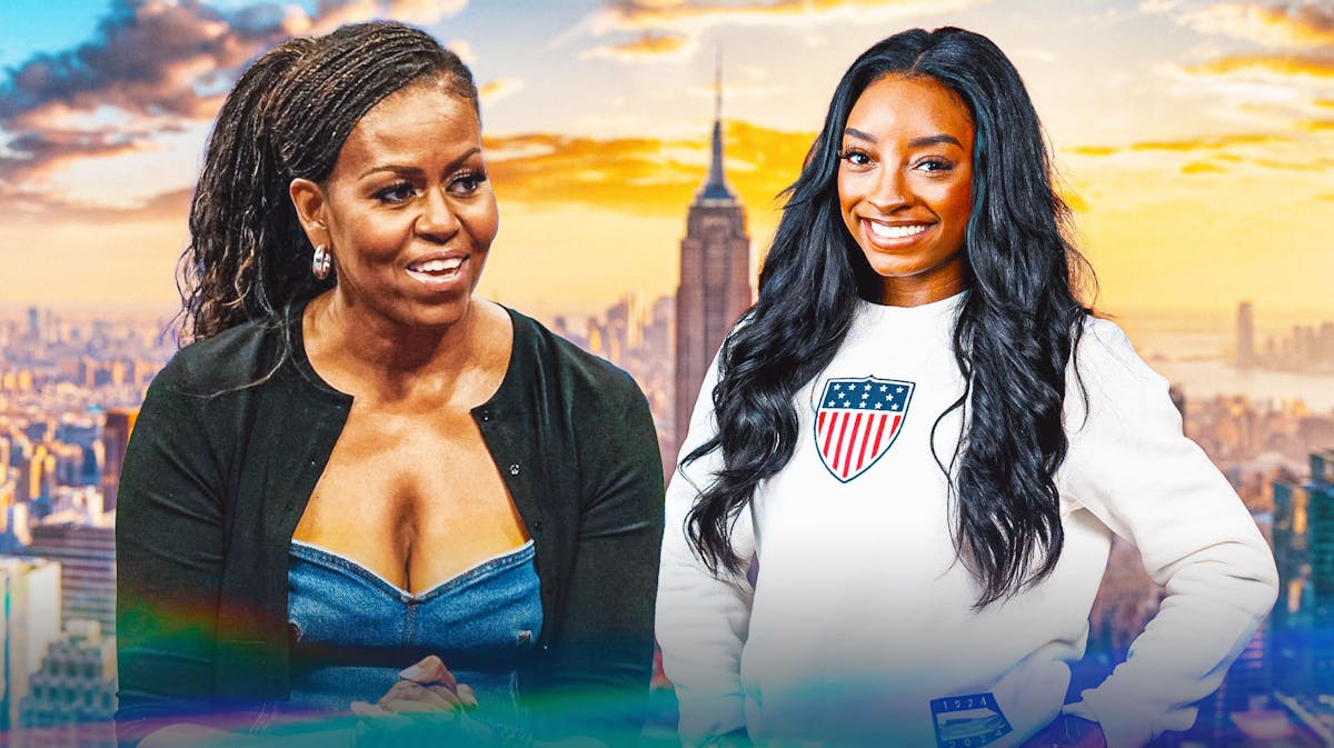 Michelle Obama and Simone Biles Olympics