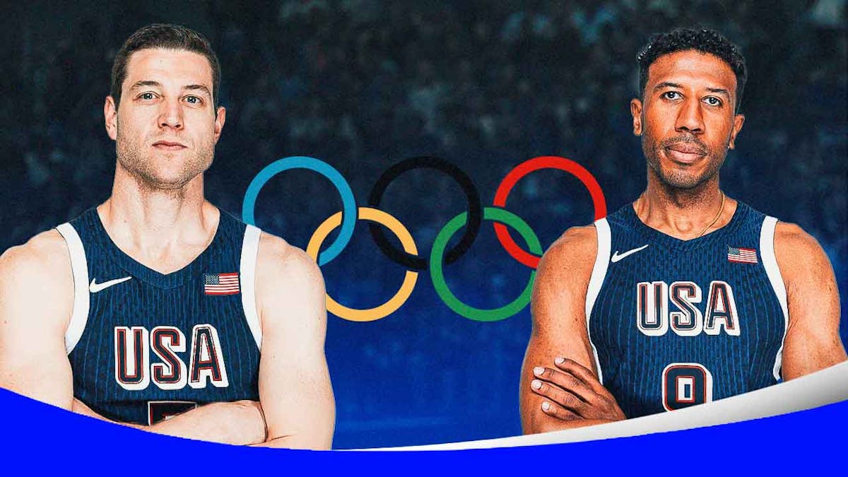 Kareem Maddox and Jimmer Fredette of Team USA 3x3 Olympics team after loss to Poland