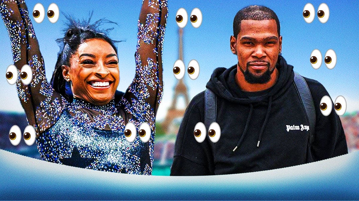 Team USA athletes Simone Biles and Kevin Durant at the Summer Olympics