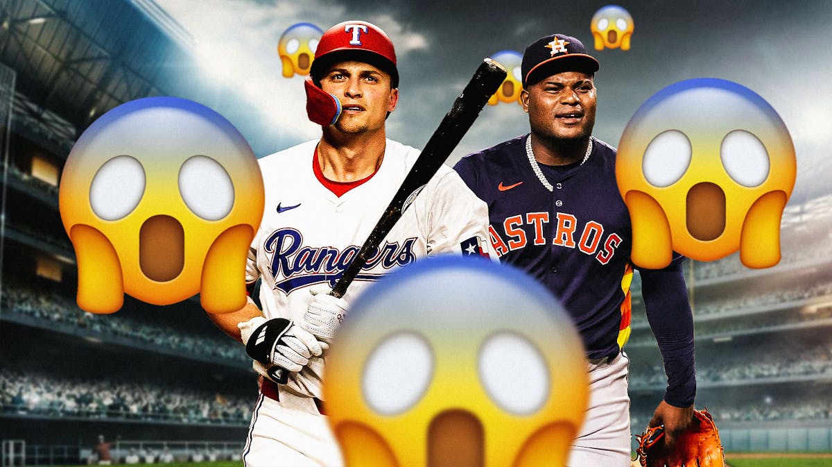 Corey Seager and Framber Valdez surrounded by "shocked face" emojis