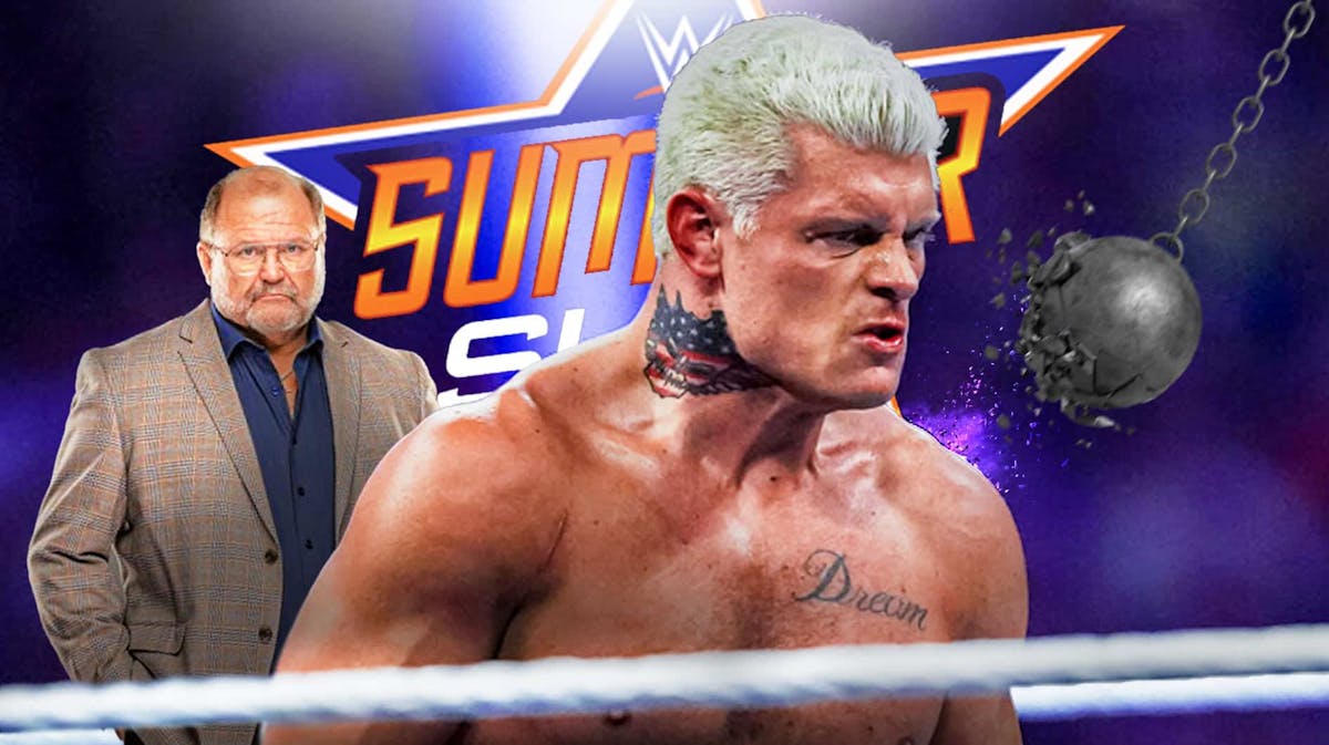 Cody Rhodes next to Arn Anderson with the SummerSlam logo as the background.