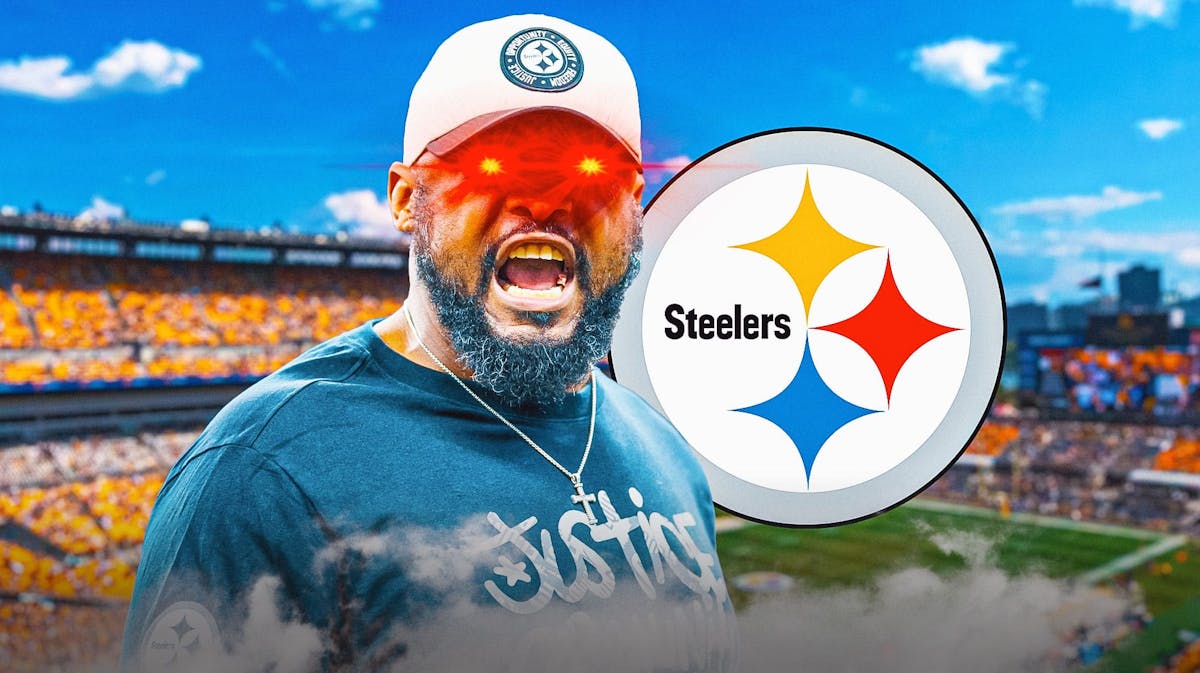 Steelers Mike Tomlin with lasers coming out of his eyes.