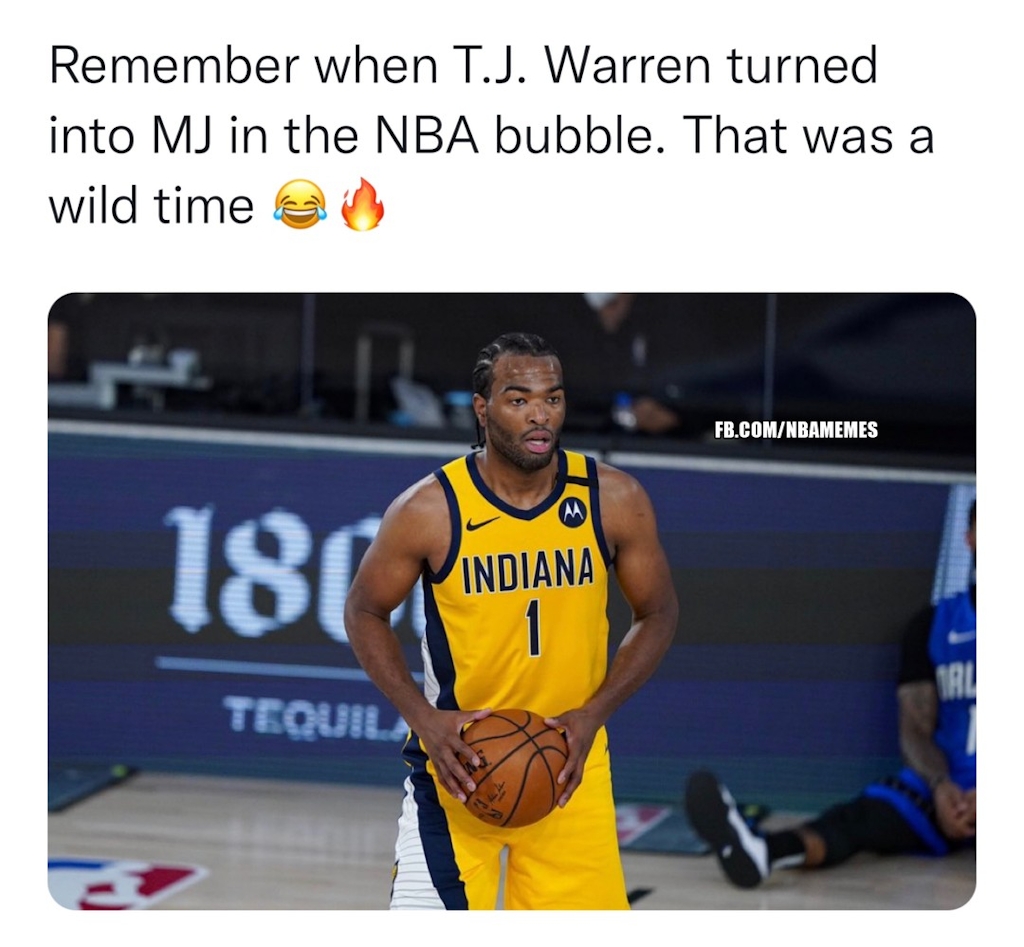 He was really unstoppable 😭

#nba #pacers #tjwarren #nbabubble #indiana