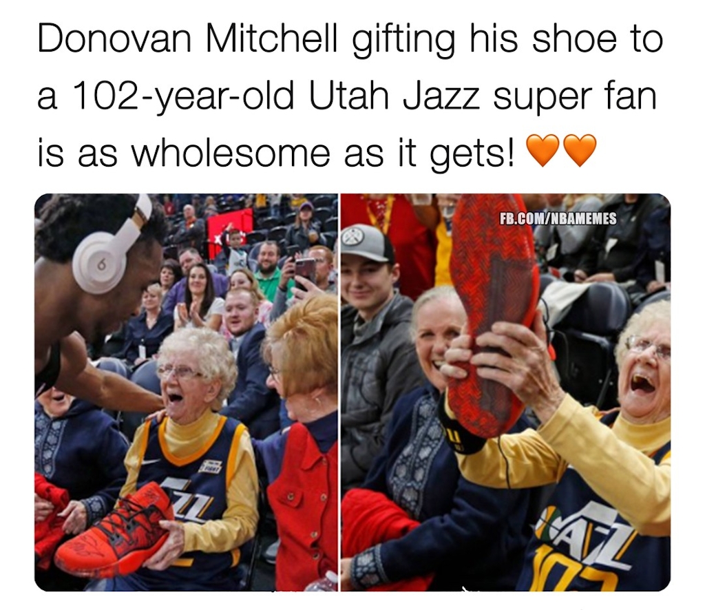 Look at the happiness on her face!

#donovanmitchell #utah #jazz #sneakers #nba