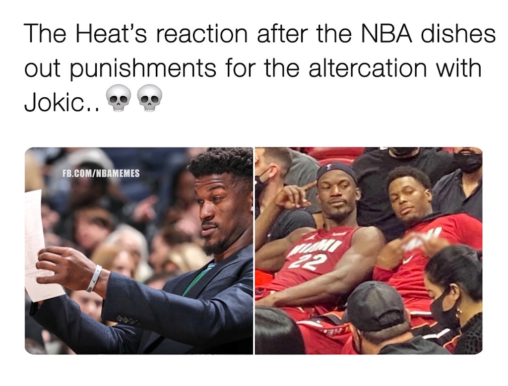NBA dishes out punishment for Jokic, Morris and Butler after Heat-Nuggets incident: story in bio.

#Nbamemes #Nuggets #Heat #Jokic #Butler