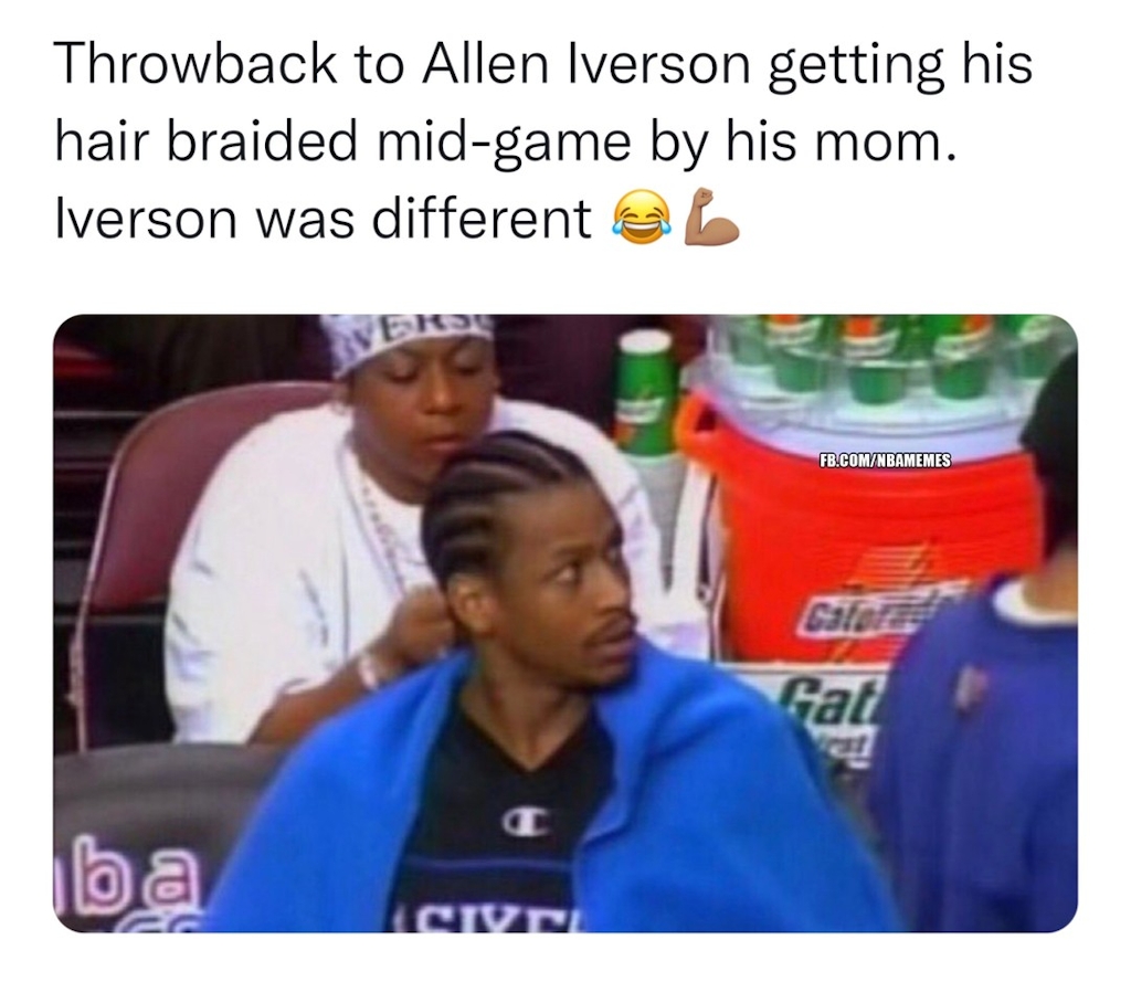 Gotta stay looking fresh at all times 😂🔥

#alleniverson #philly #sixers