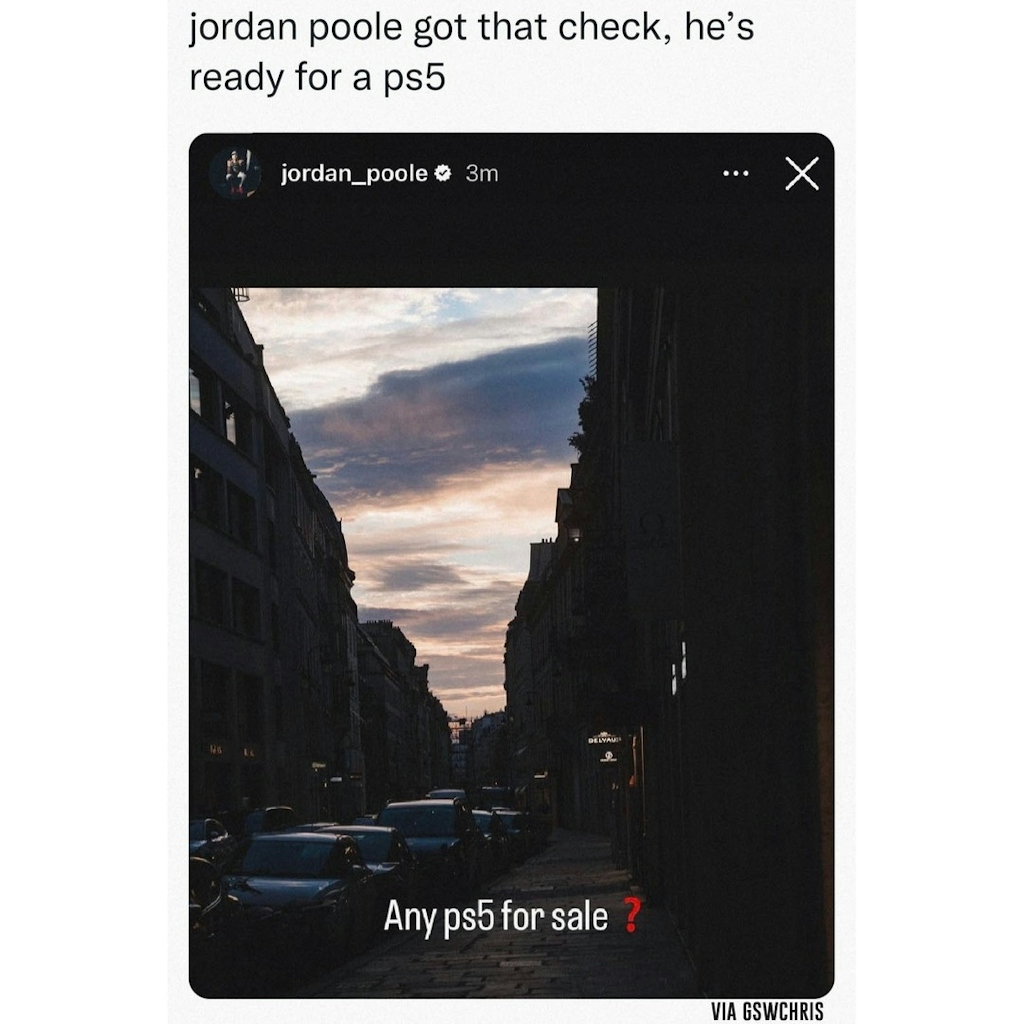 That's how you know your big time 😂

#JordanPoole #Poole #Warriors #GSW #NBAMemes