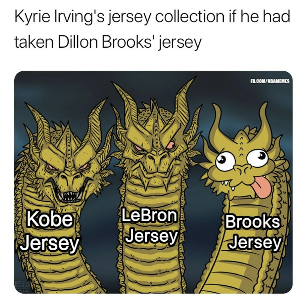 Kyrie probably wouldn't keep it even if he had taken it 🤷‍♂️

#DillonBrooks #Kyrie #KyrieIrving #nbamemes