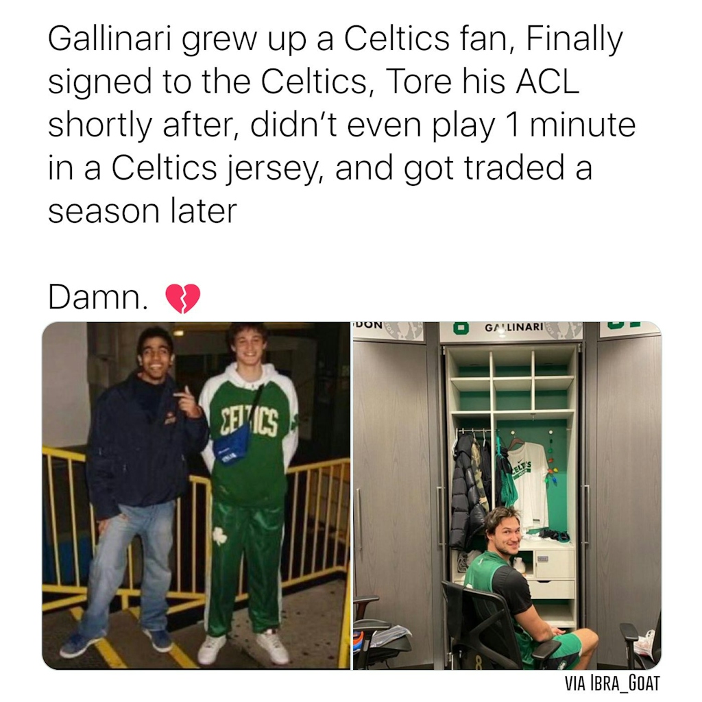 And if it wasn't bad enough, he's going to Washington😔

#DaniloGallinari #Celtics #Wizards #NBA