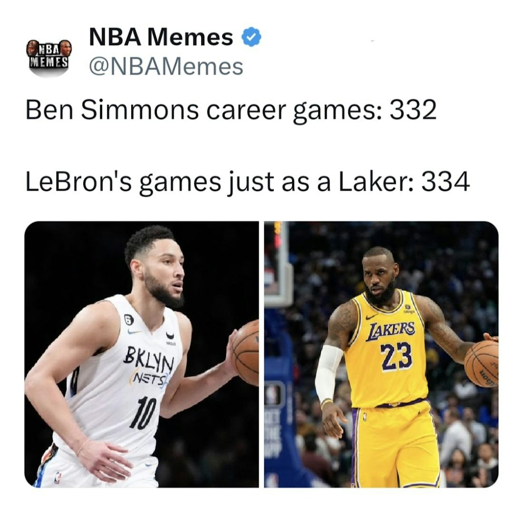 This seems so unbelievable 😭

#BenSimmons #LeBron #LeBronJames #nbamemes