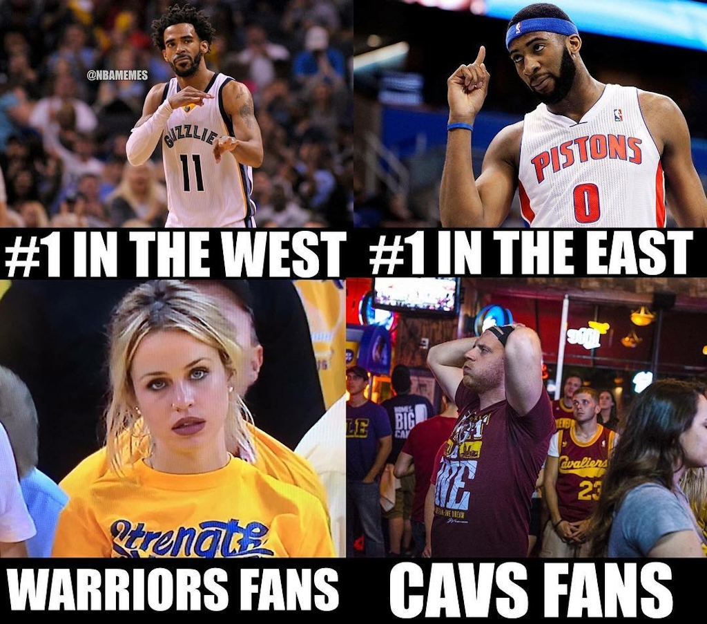 Cavs and Warriors react to the #1 seeds.

#Grizzlies #Pistons