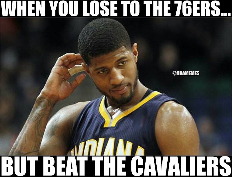Pacers are having a weird season so far.
...
#pacers #pg13 #pg #paulgeorge #paul #george #nba #memes #meme #nbamemes #cavs #sixers #76ers