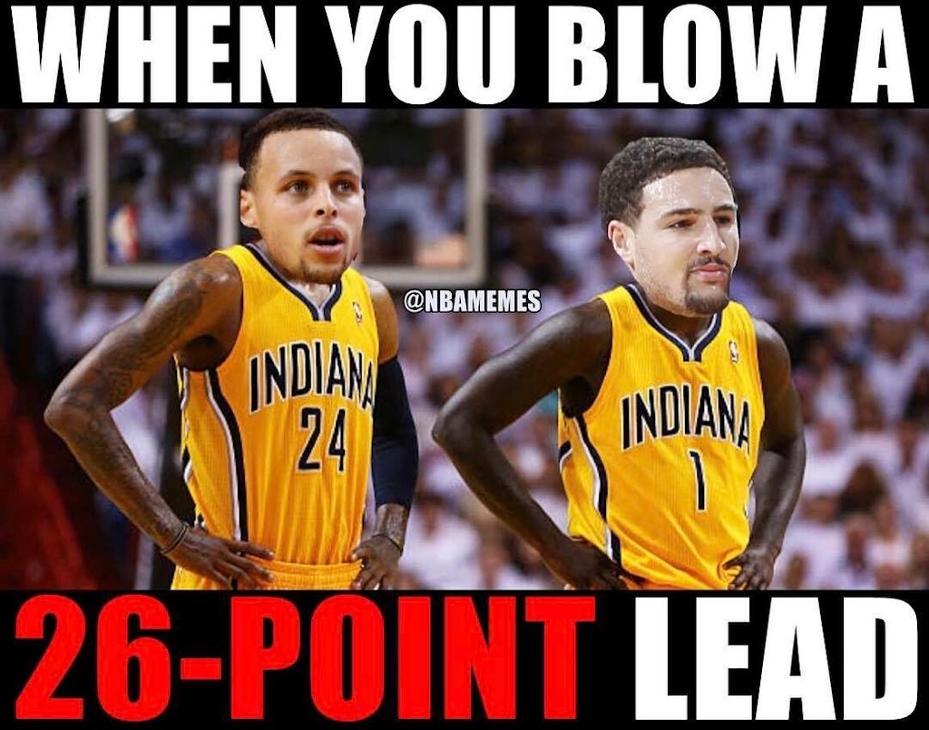 This explains the choking. #Pacers #Warriors #Cavs #NBAPlayoffs