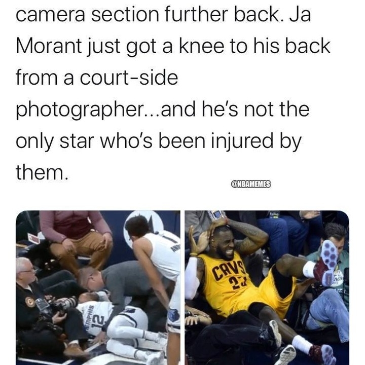 [VIDEO] Ja Morant takes knee in the back from court-side photographer, leaves game vs. Pacers: (Full story in link in bio)

#nba #nbamemes #jamorant #basketball #hoops #grizzliesnation