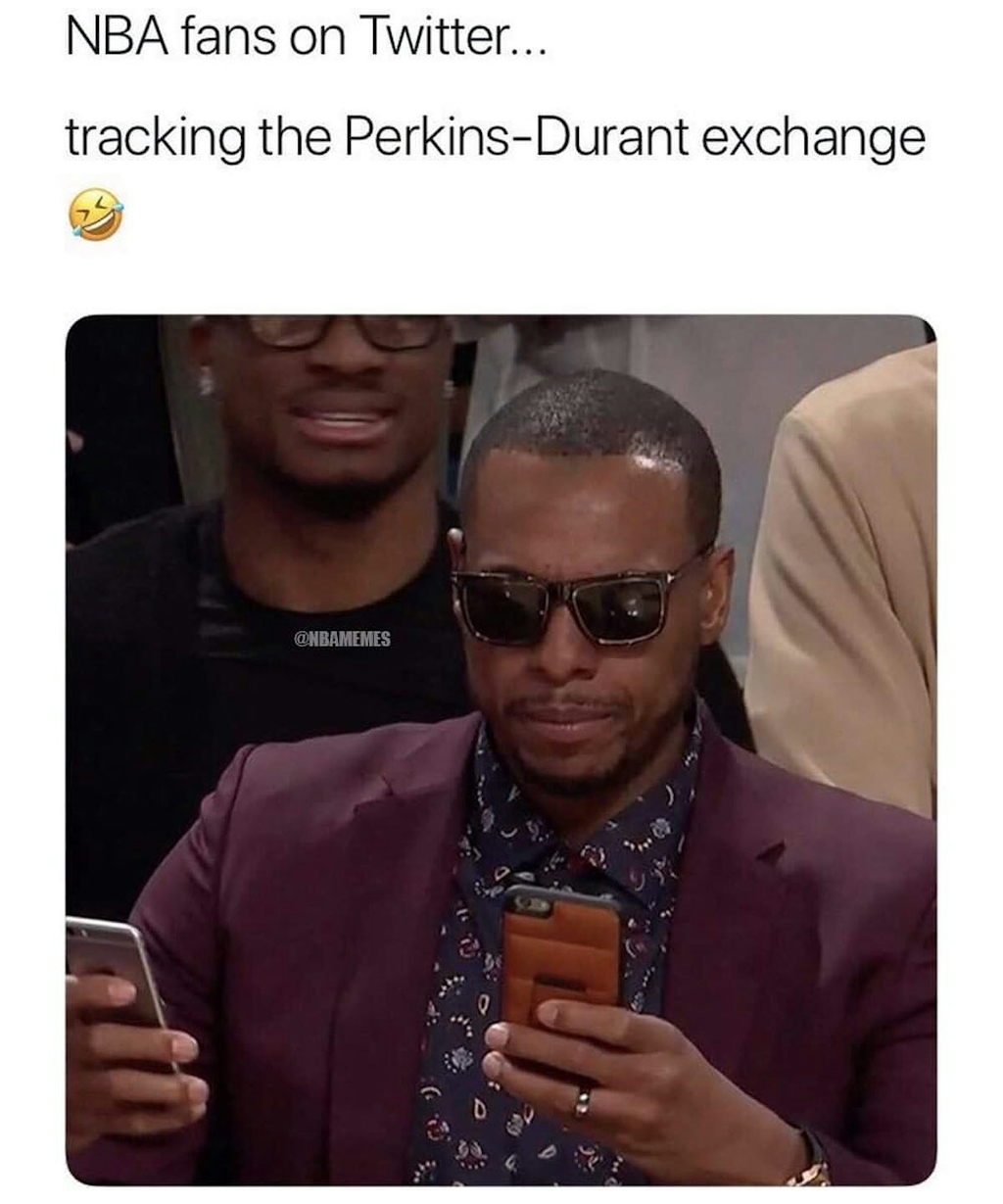 KD’s savage response to Westbrook being BETTER than him👀: (Full story in link in bio) 
#nba #memes #nbamemes #basketball #kevindurant #kendrickperkins #thunder #rockets #nets