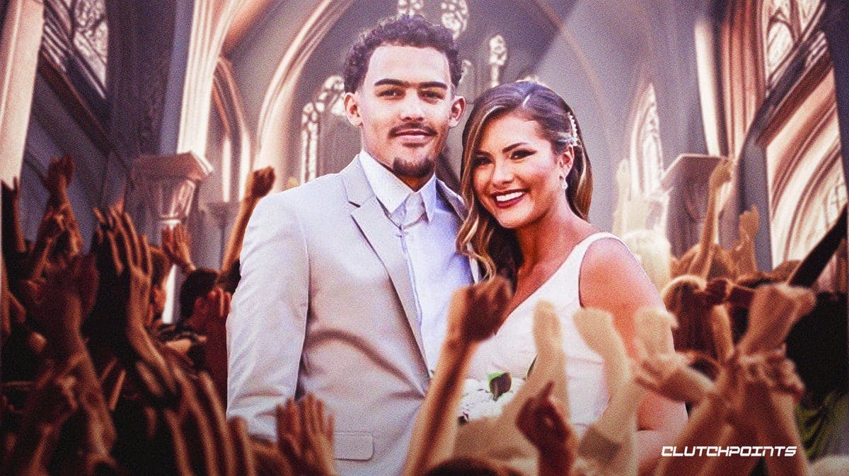 Trae Young with his wife Shelby Miller