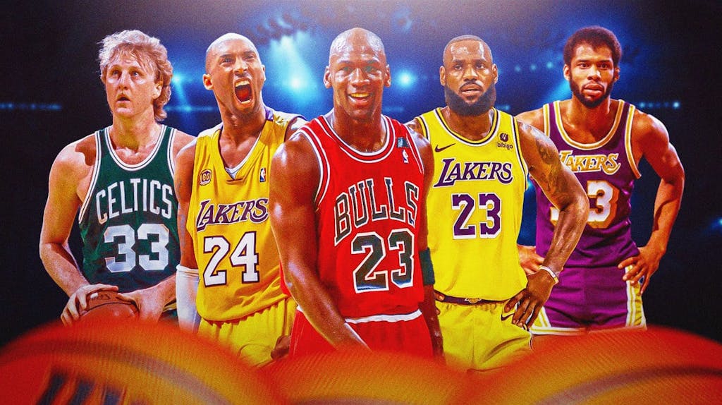 Michael Jordan, LeBron James, Kobe Bryant, Larry Bird, Kareem Abdul-Jabbar all together, greatest NBA players ever