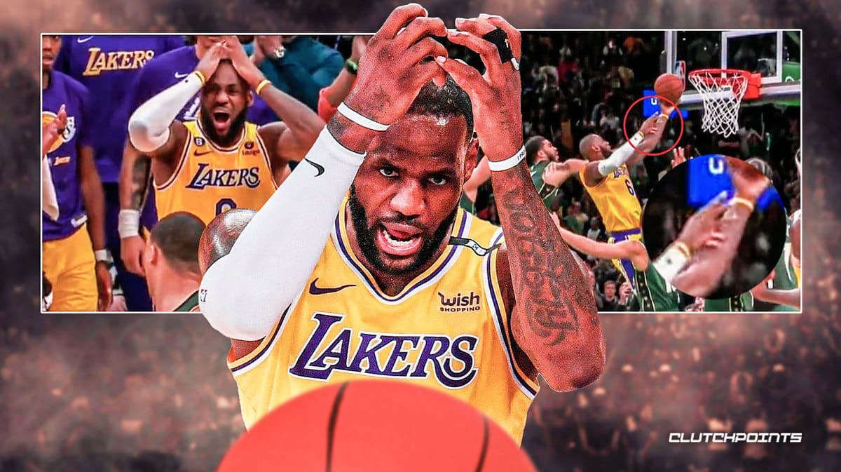 LeBron James Lakers foul Jayson Tatum Celtics call