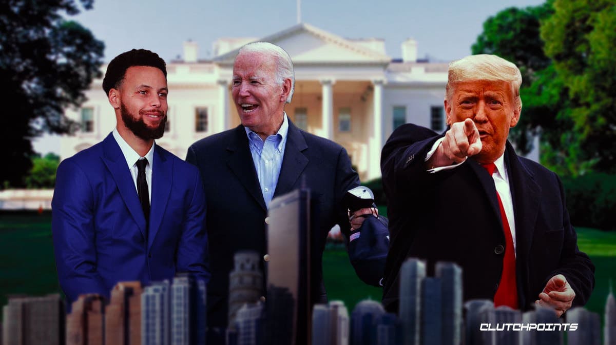 Stephen Curry, Joe Biden, Donald Trump, Warriors