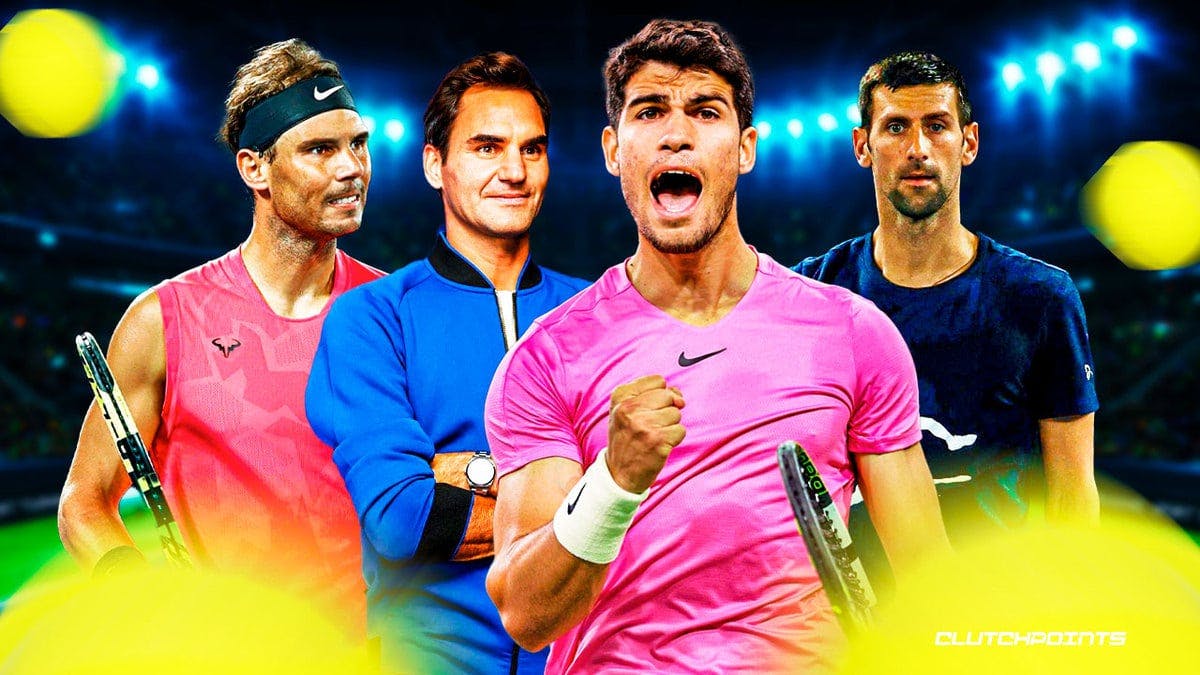 Carlos Alcaraz, Rafael Nadal, Novak Djokovic, Roger Federer